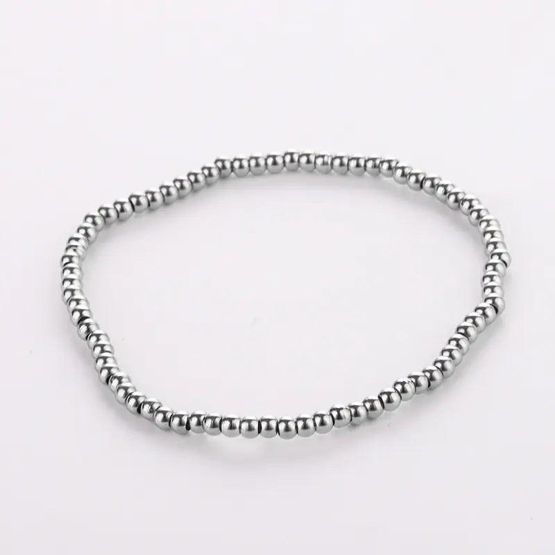 Women's Stainless Steel Bead Bracelet Jewelry
