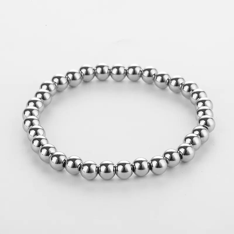 Women's Stainless Steel Bead Bracelet Jewelry