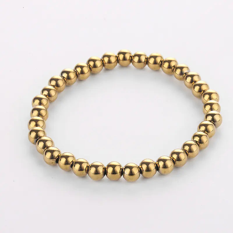Women's Stainless Steel Bead Bracelet Jewelry
