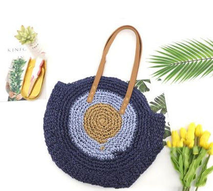 Women’s Round Woven Shoulder Tote